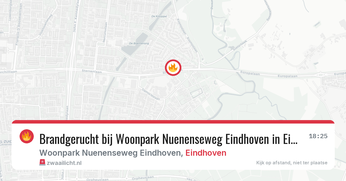 Brandgerucht bij Woonpark Nuenenseweg Eindhoven in Eindhoven — 4 apr 2026