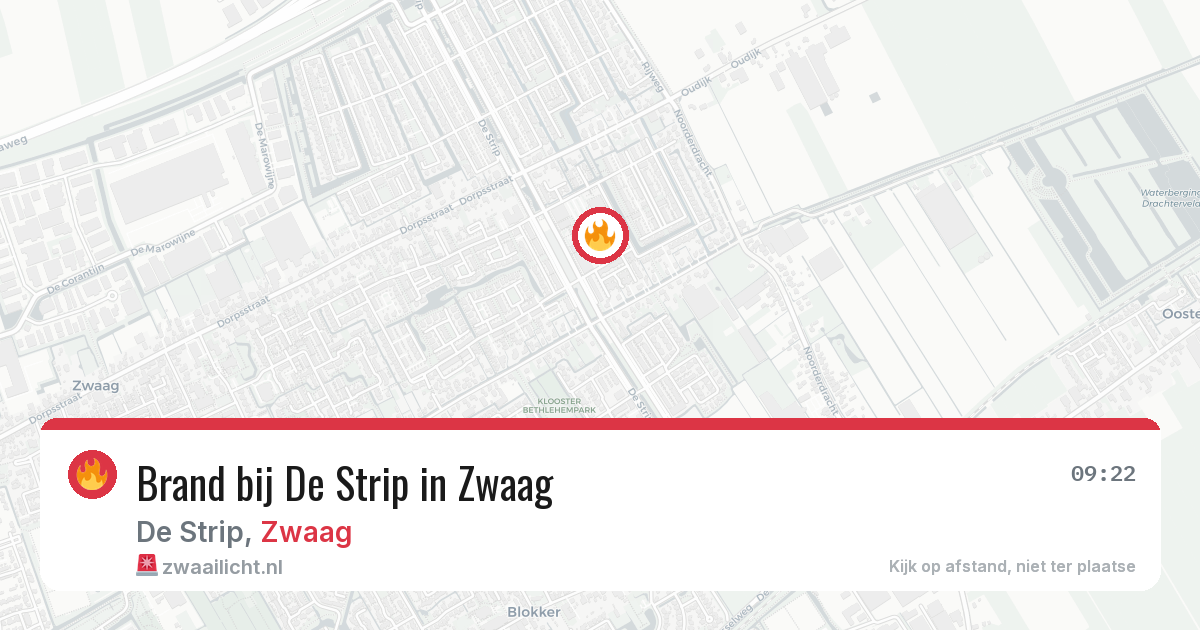 Brand bij De Strip in Zwaag — 19 mrt 2026