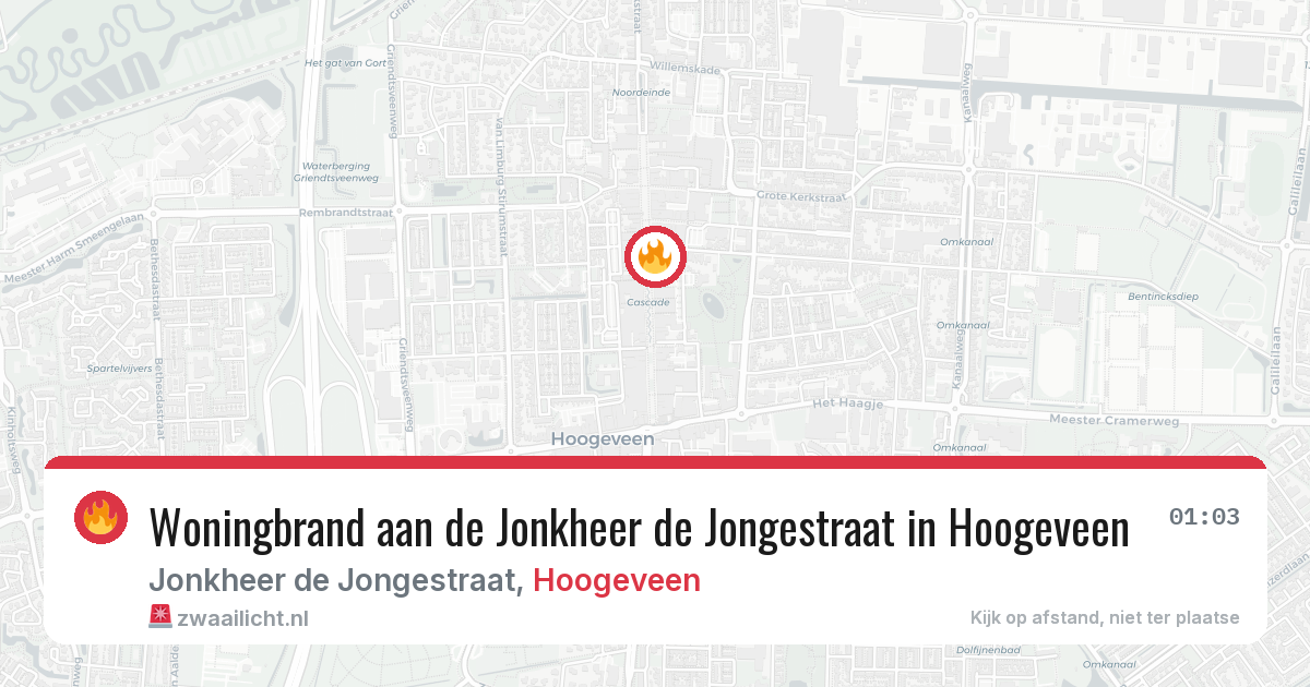 Woningbrand aan de Jonkheer de Jongestraat in Hoogeveen — 2 mei 2026