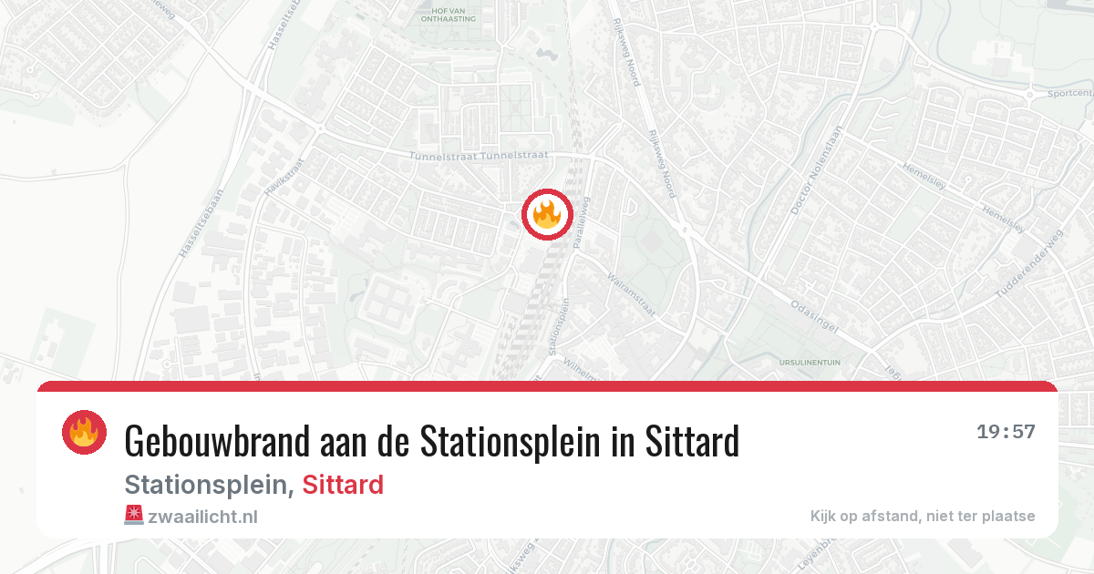 Gebouwbrand aan de Stationsplein in Sittard — 23 mrt 2026