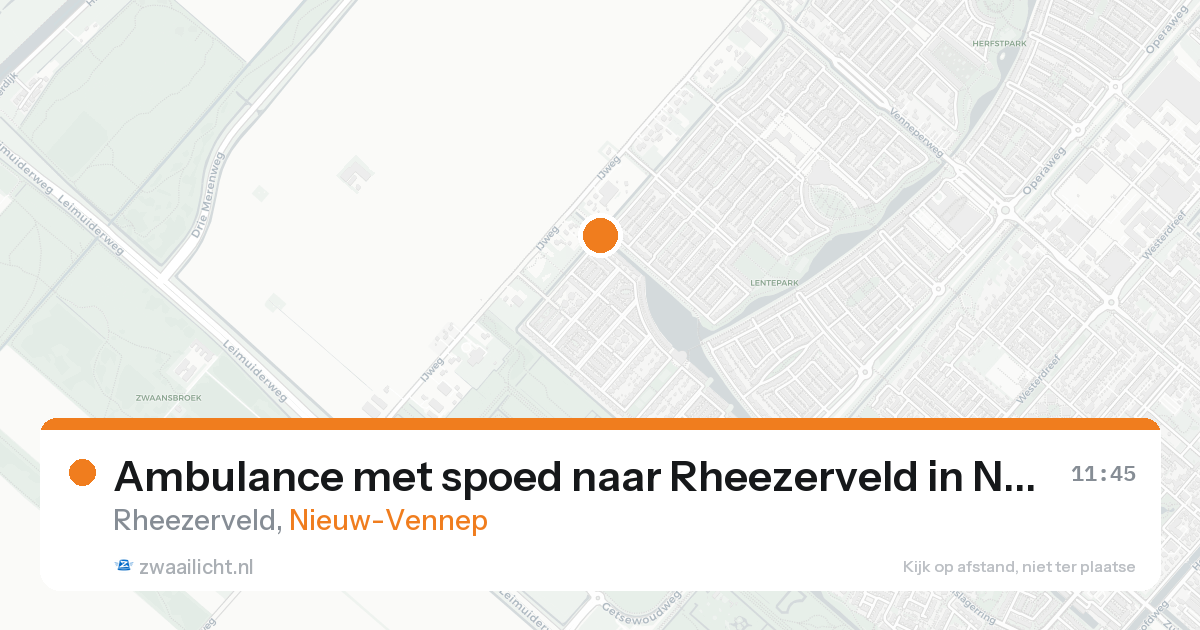 Ambulance met spoed naar Rheezerveld in Nieuw-Vennep — 31 mei 2026