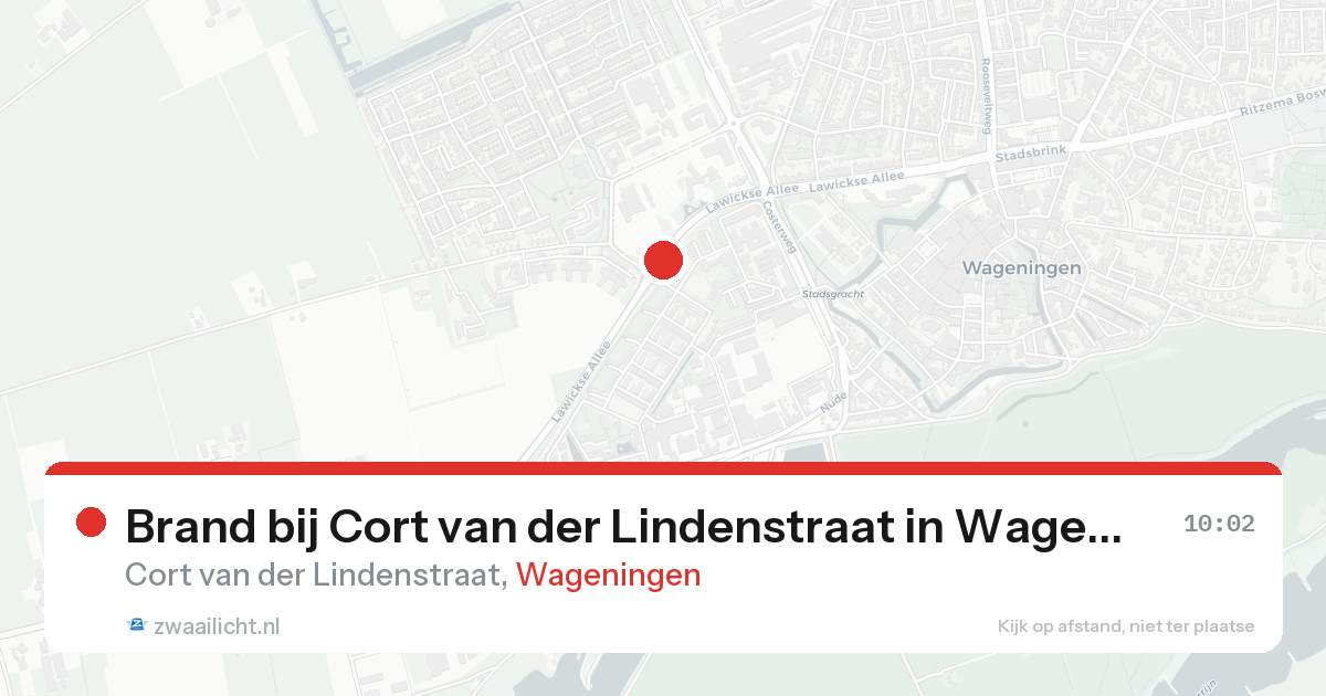 Brand bij Cort van der Lindenstraat in Wageningen — 24 jun 2026