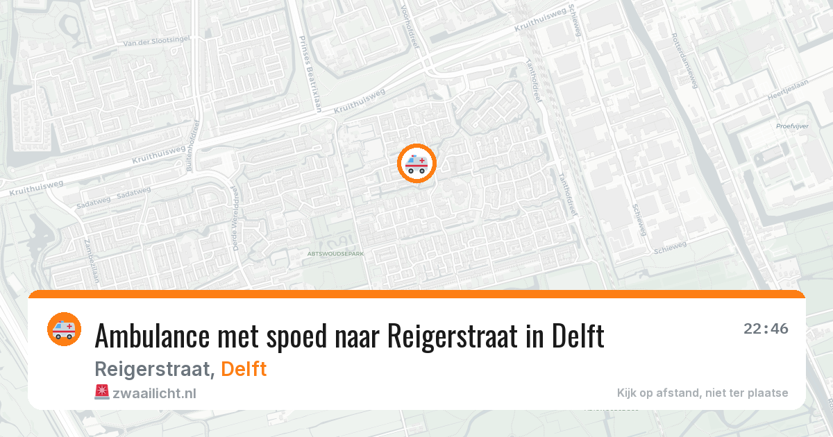 Ambulance met spoed naar Reigerstraat in Delft — 17 jun 2026