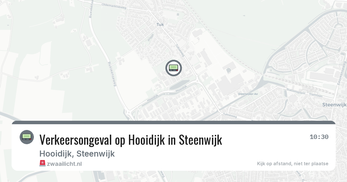 Verkeersongeval op Hooidijk in Steenwijk — 29 jul 2026
