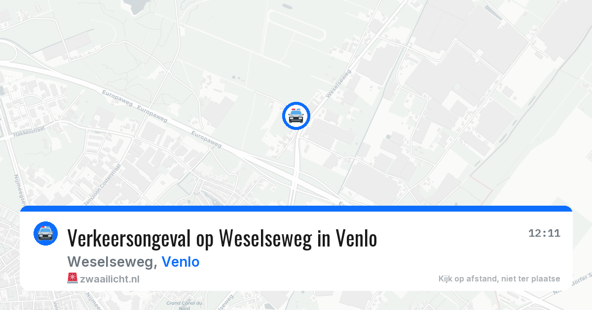 Verkeersongeval op Weselseweg in Venlo — 12 feb 2026