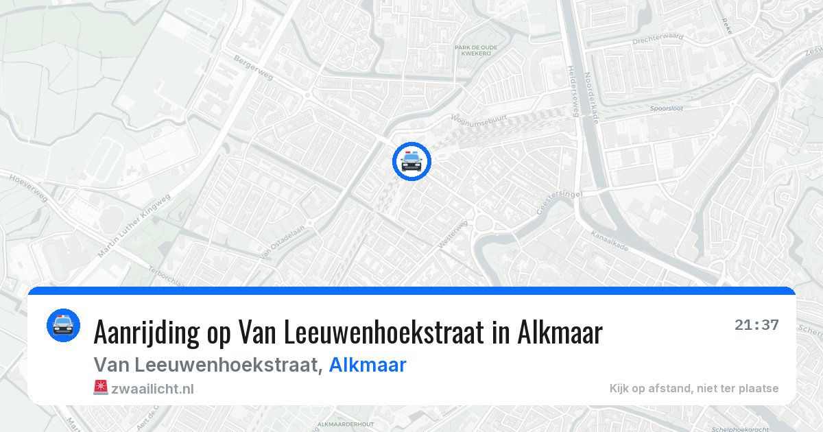 Aanrijding op Van Leeuwenhoekstraat in Alkmaar — 17 mei 2026