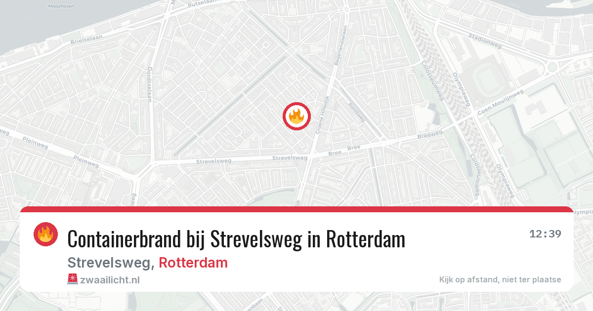 Containerbrand bij Strevelsweg in Rotterdam — 2 aug 2026