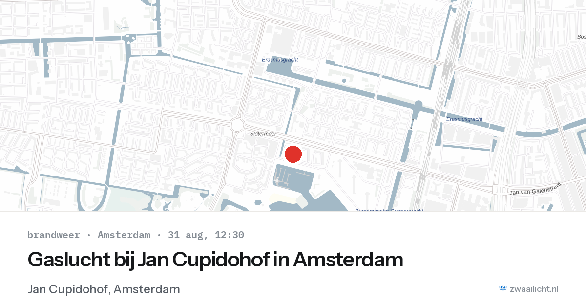 Gaslucht bij Jan Cupidohof in Amsterdam — 31 aug 2026