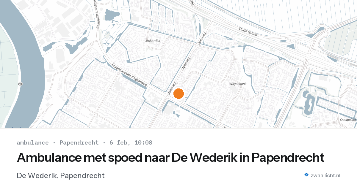 Ambulance met spoed naar De Wederik in Papendrecht — 6 feb 2026