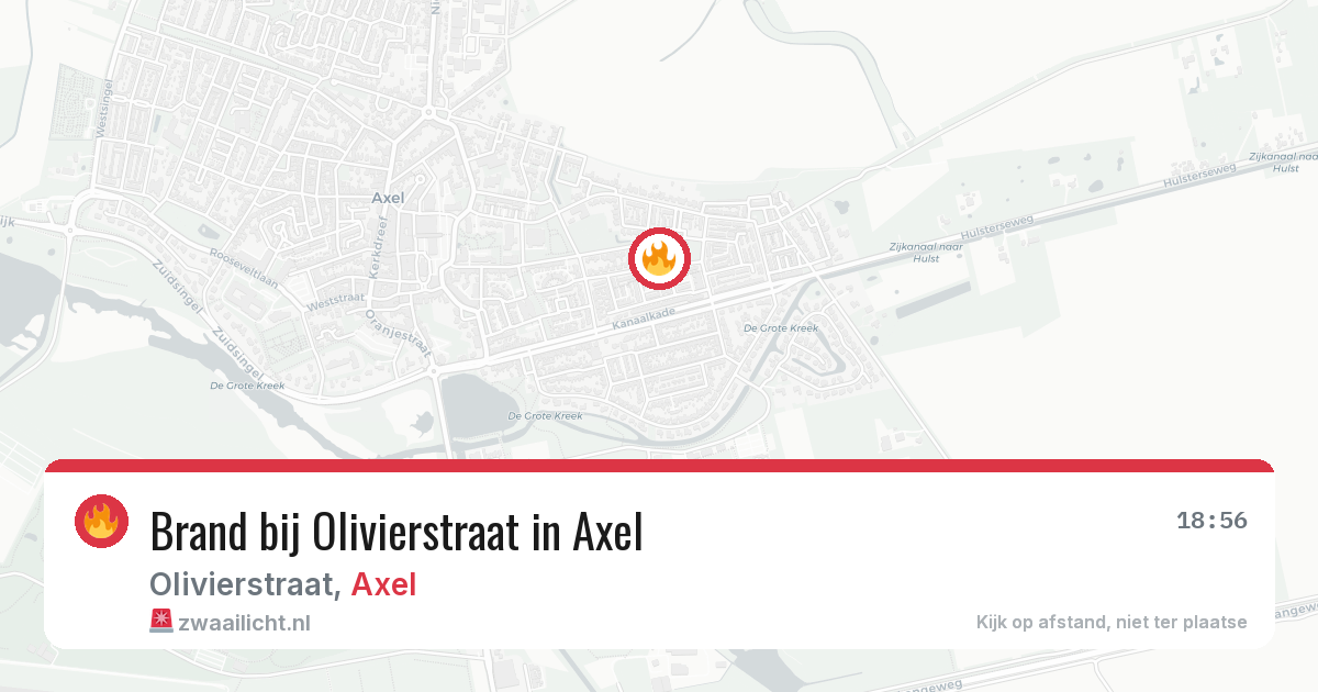 Brand bij Olivierstraat in Axel — 18 apr 2026