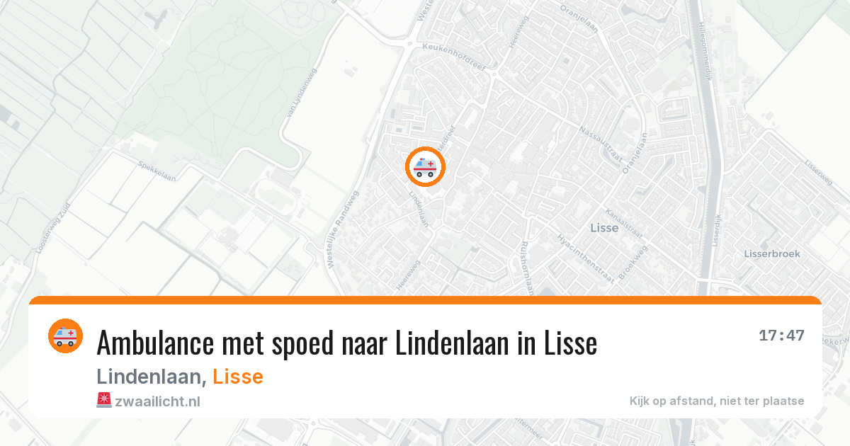 Ambulance met spoed naar Lindenlaan in Lisse — 8 jun 2026