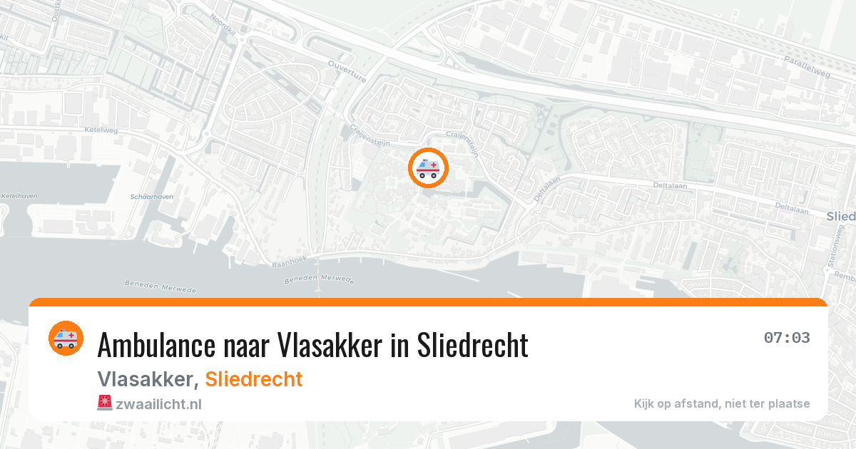 Ambulance naar Vlasakker in Sliedrecht — 4 apr 2026