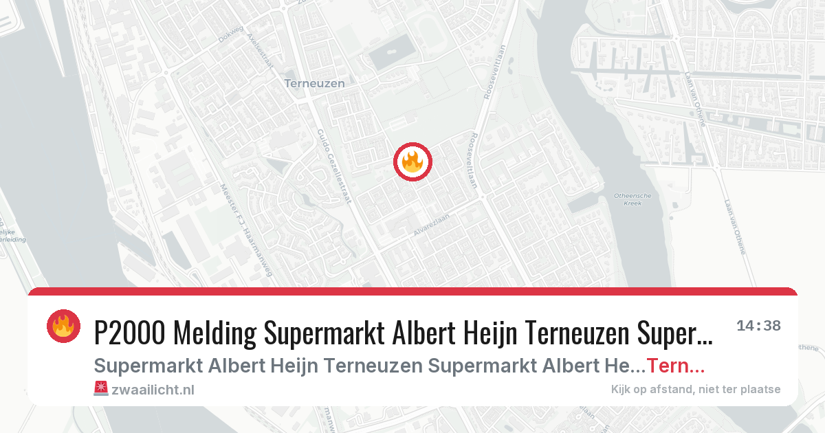 P2000 Melding Supermarkt Albert Heijn Terneuzen Supermarkt Albert Heijn Terneuzen Bellamystraat, Terneuzen — 31 jan 2026