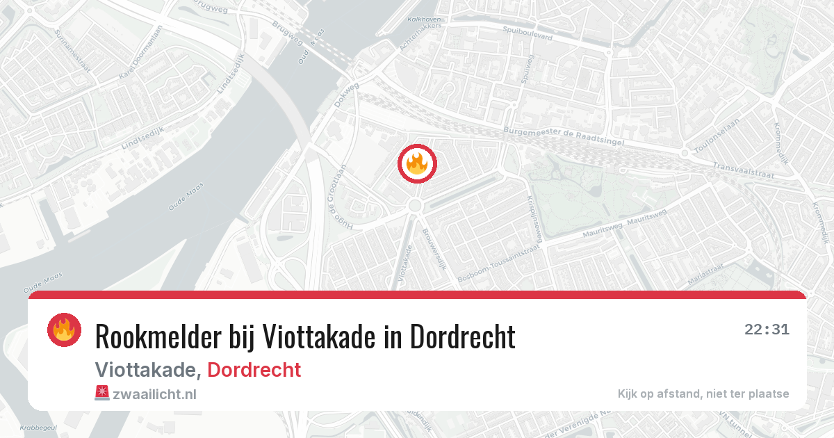 Rookmelder bij Viottakade in Dordrecht — 8 jul 2026