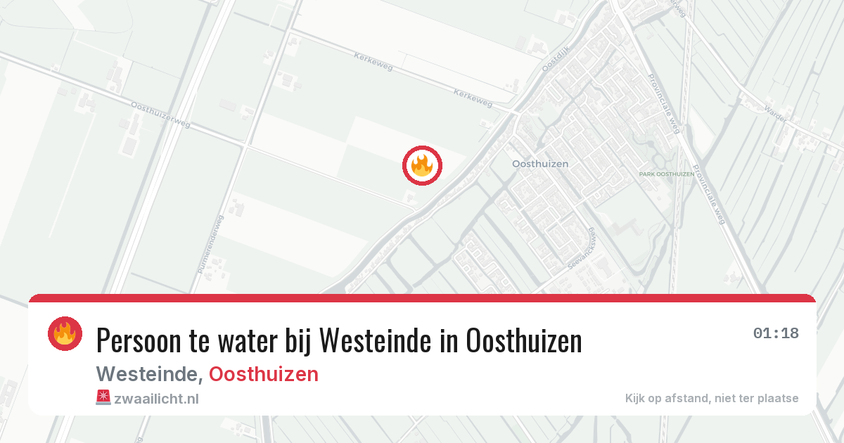Persoon te water bij Westeinde in Oosthuizen — 11 jun 2026