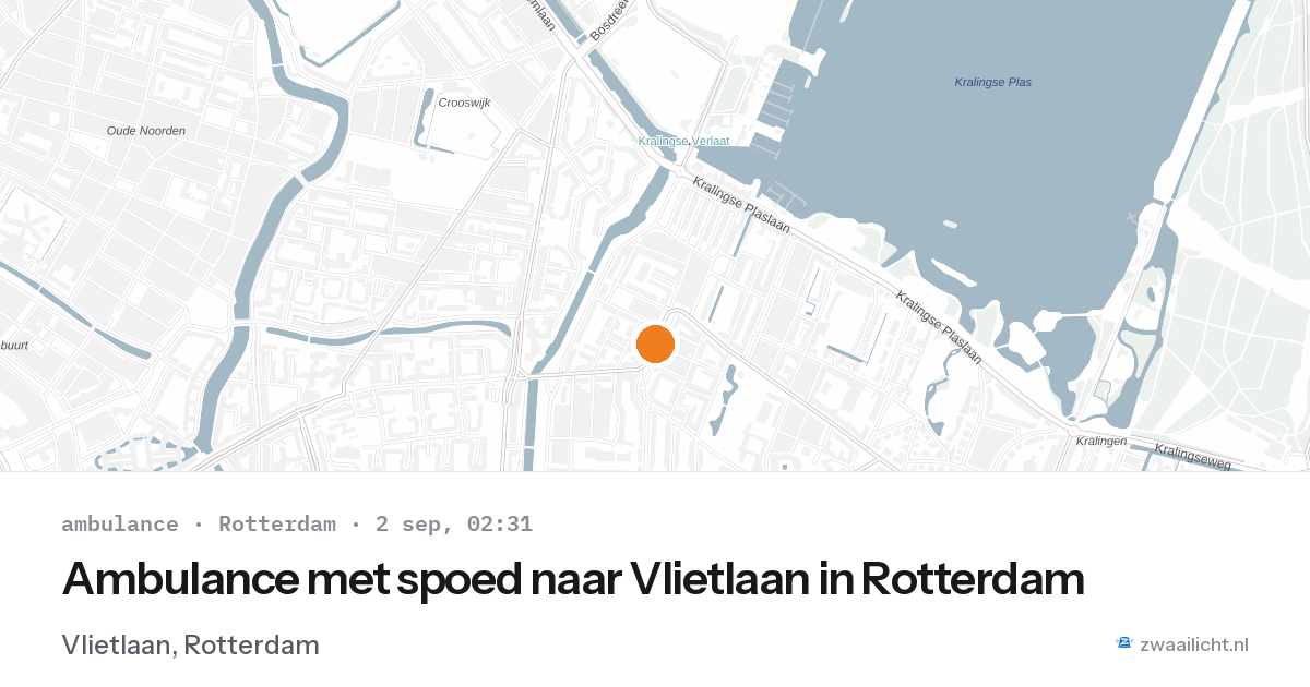 Ambulance met spoed naar Vlietlaan in Rotterdam — 2 sep 2026