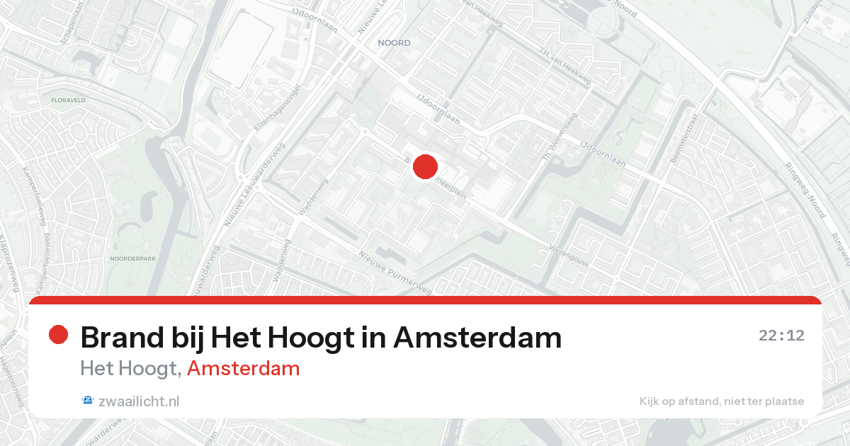 Brand bij Het Hoogt in Amsterdam — 19 aug 2026