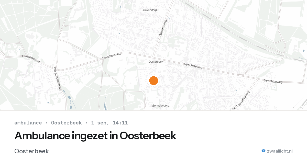 Ambulance ingezet in Oosterbeek — 1 sep 2026