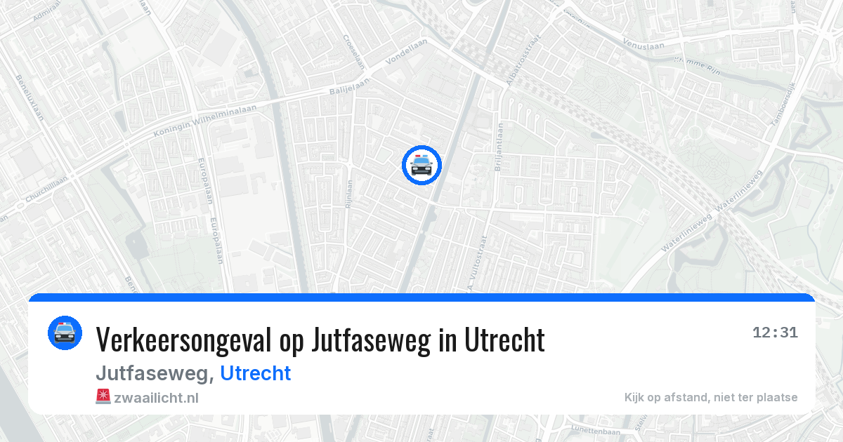 Verkeersongeval op Jutfaseweg in Utrecht — 28 jun 2026