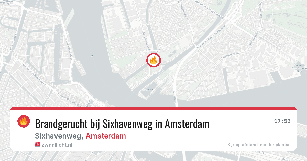 Brandgerucht bij Sixhavenweg in Amsterdam — 13 aug 2026