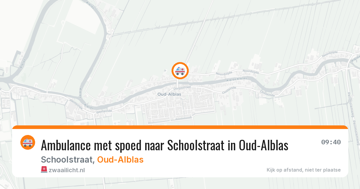 Ambulance met spoed naar Schoolstraat in Oud-Alblas — 24 apr 2026