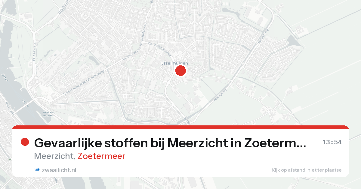 Gevaarlijke stoffen bij Meerzicht in Zoetermeer — 25 aug 2026
