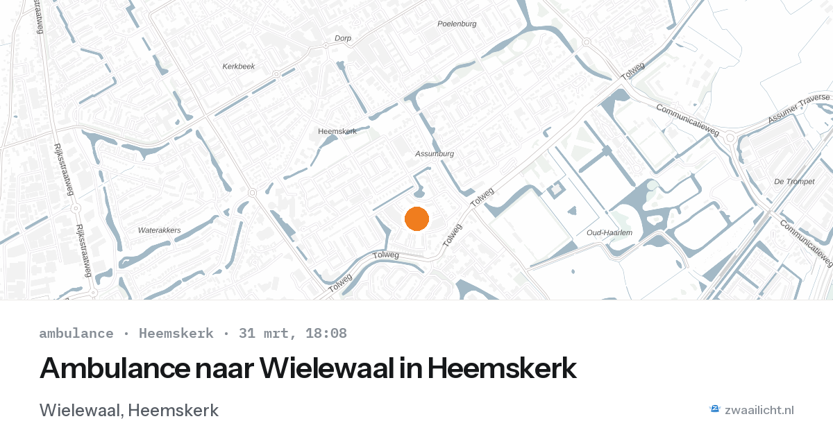 Ambulance naar Wielewaal in Heemskerk — 31 mrt 2026
