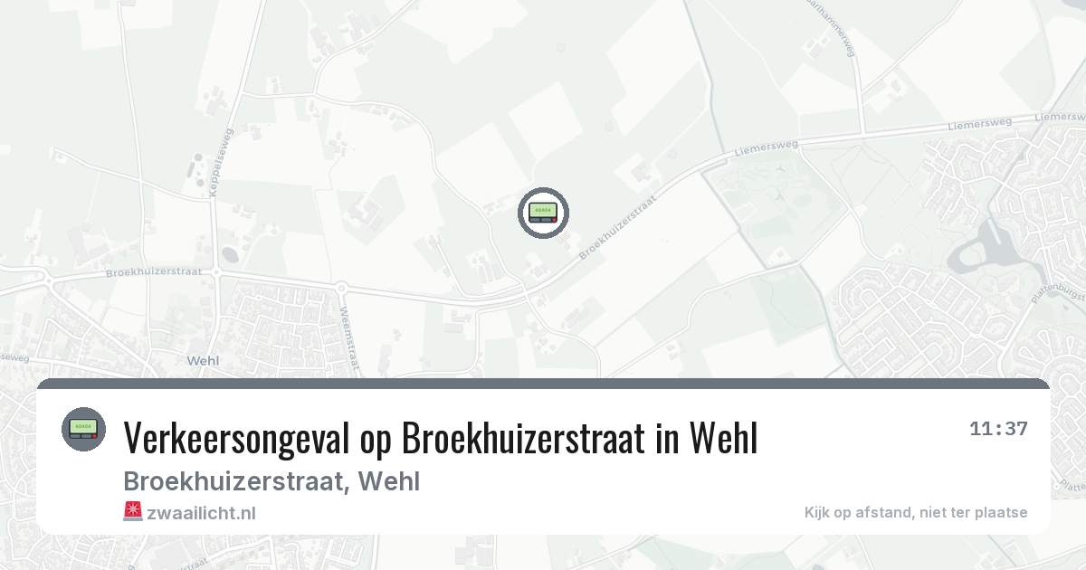 Verkeersongeval op Broekhuizerstraat in Wehl — 5 mrt 2026
