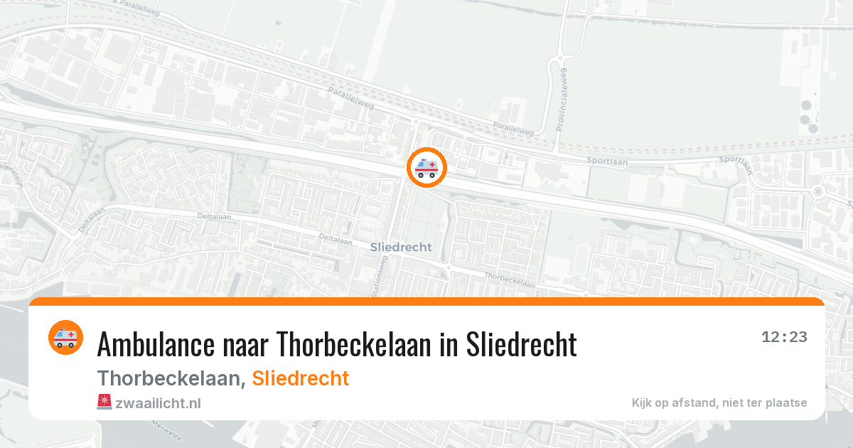 Ambulance naar Thorbeckelaan in Sliedrecht — 22 mei 2026