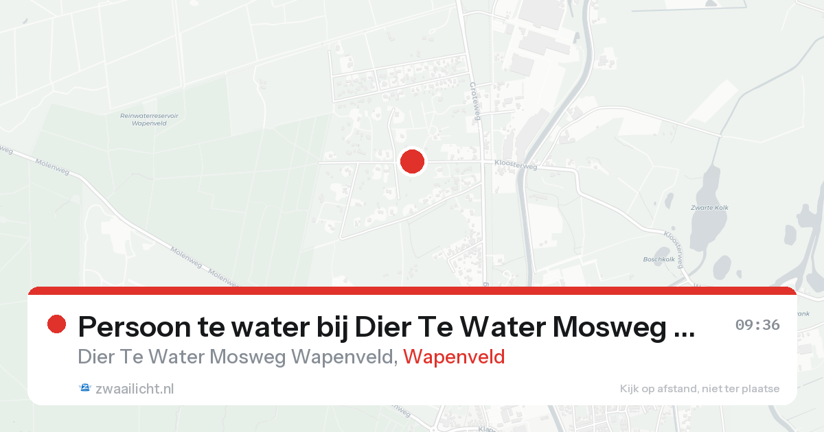 Persoon te water bij Dier Te Water Mosweg Wapenveld in Wapenveld — 11 aug 2026