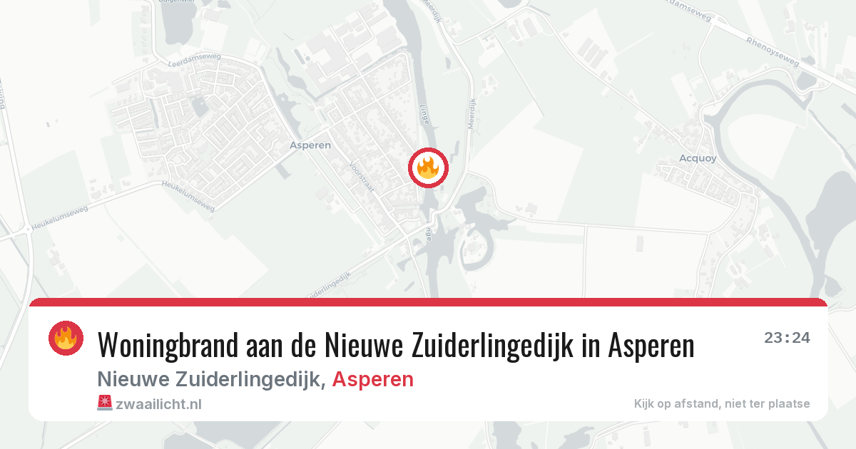 Woningbrand aan de Nieuwe Zuiderlingedijk in Asperen — 2 aug 2026