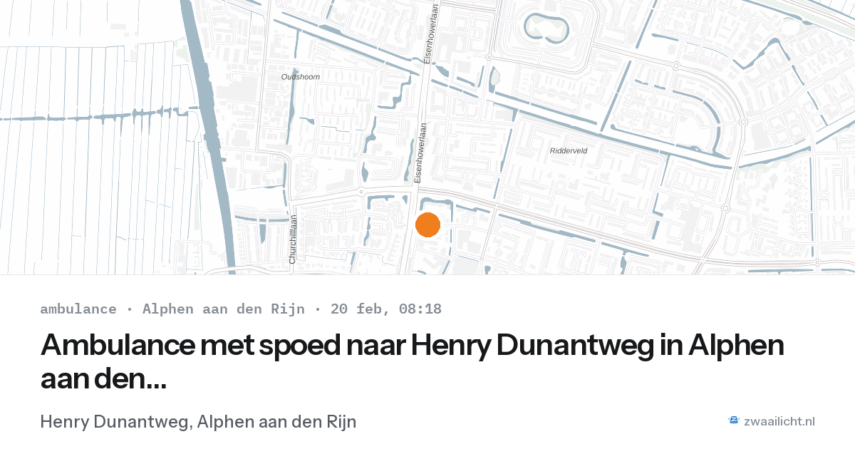 Ambulance met spoed naar Henry Dunantweg in Alphen aan den Rijn — 20 feb 2026