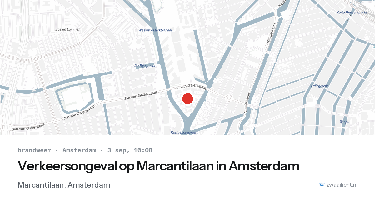 Verkeersongeval op Marcantilaan in Amsterdam — 3 sep 2026