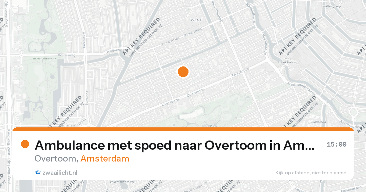 Ambulance met spoed naar Overtoom in Amsterdam — 26 aug 2026