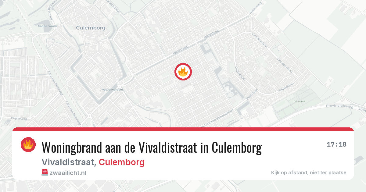 Woningbrand aan de Vivaldistraat in Culemborg — 29 jan 2026