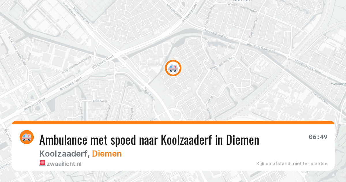 Ambulance met spoed naar Koolzaaderf in Diemen — 9 apr 2026