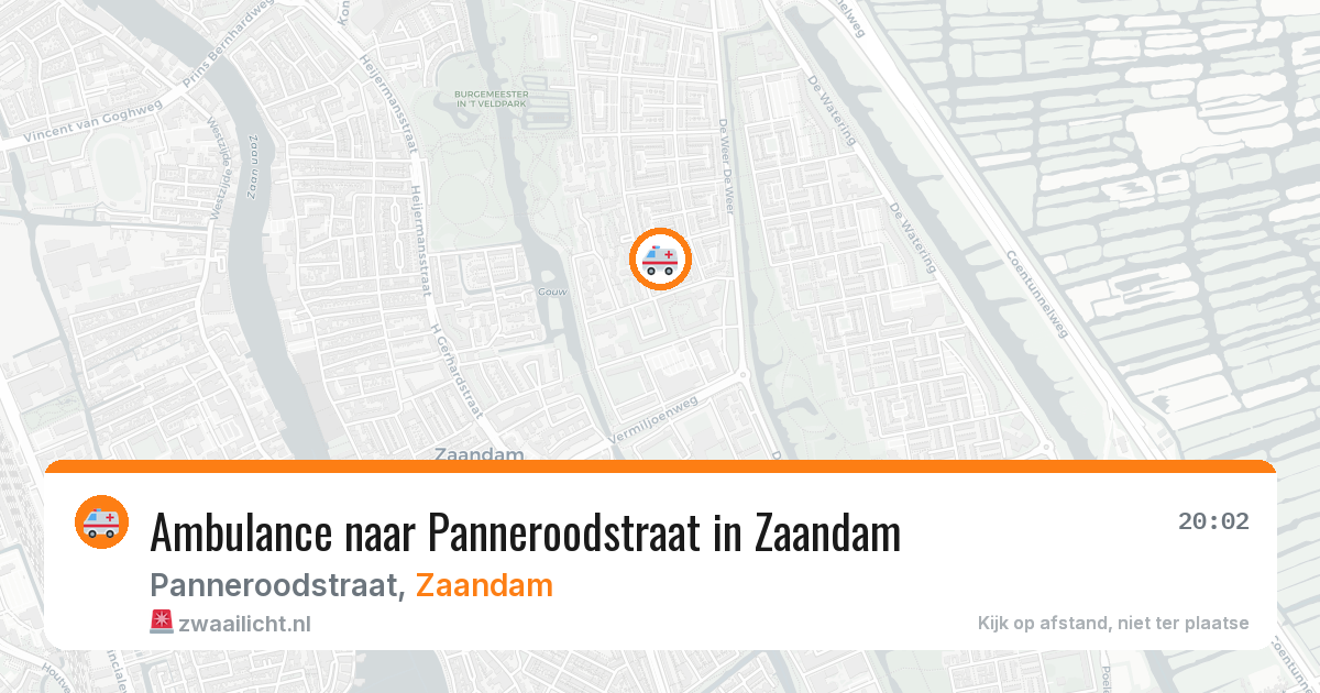 Ambulance naar Panneroodstraat in Zaandam — 2 aug 2026