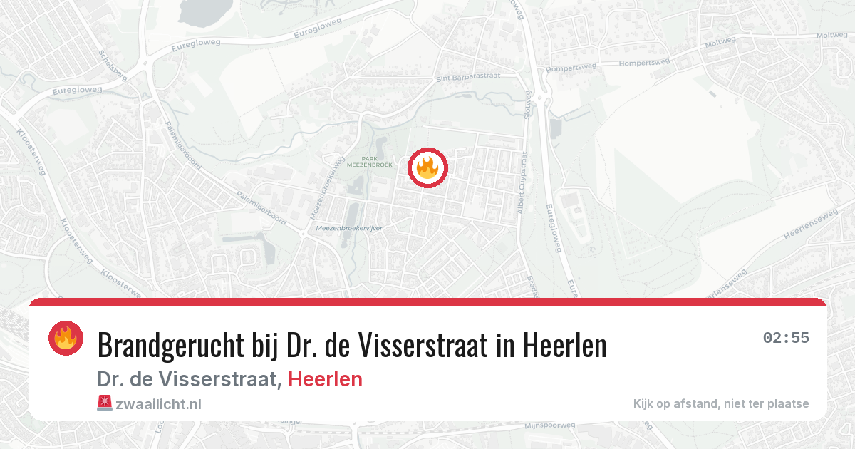 Brandgerucht bij Dr. de Visserstraat in Heerlen — 7 aug 2026