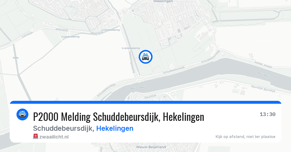 P2000 Melding Schuddebeursdijk, Hekelingen — 2 aug 2026