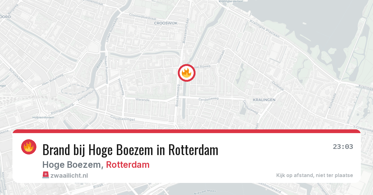 Brand bij Hoge Boezem in Rotterdam — 30 jul 2026