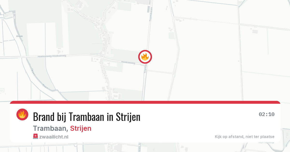Brand bij Trambaan in Strijen — 16 mei 2026