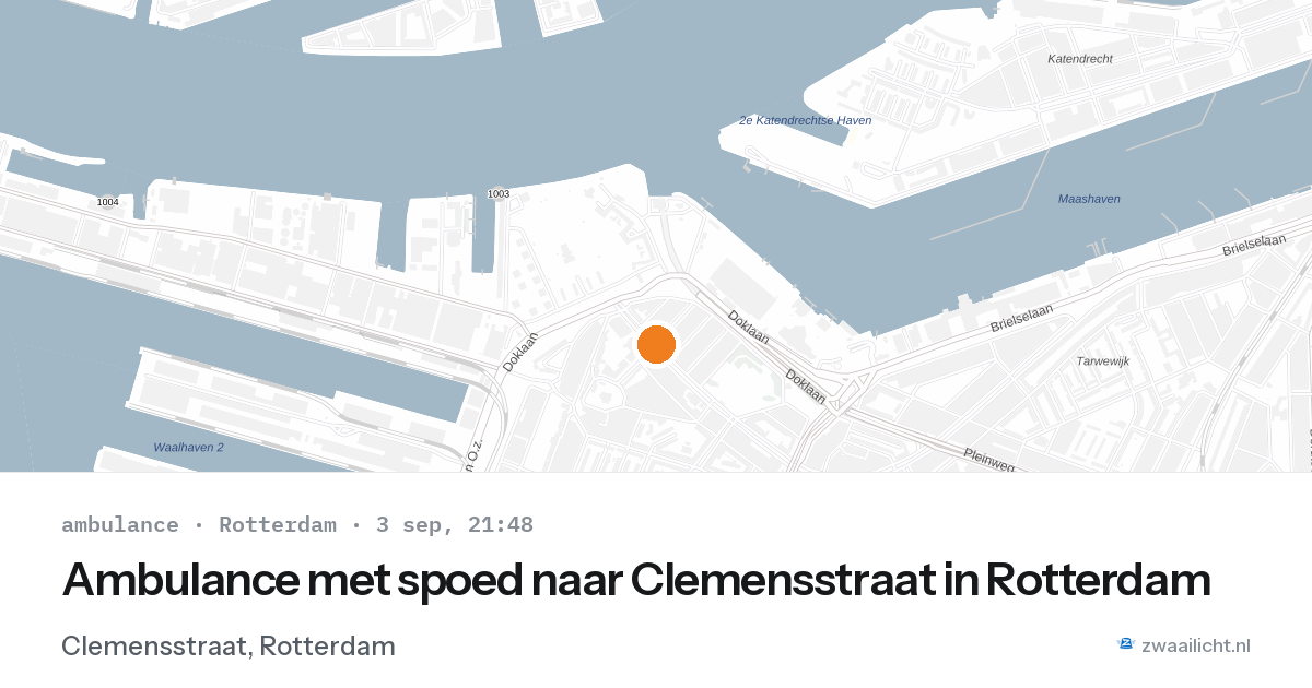 Ambulance met spoed naar Clemensstraat in Rotterdam — 3 sep 2026