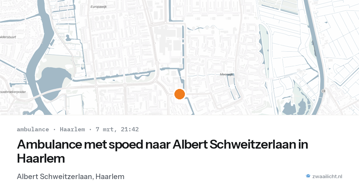 Ambulance met spoed naar Albert Schweitzerlaan in Haarlem — 7 mrt 2026