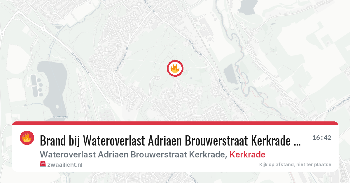 Brand bij Wateroverlast Adriaen Brouwerstraat Kerkrade in Kerkrade — 18 jul 2026