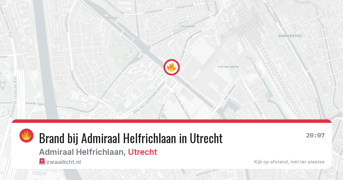Brand bij Admiraal Helfrichlaan in Utrecht — 7 jul 2026
