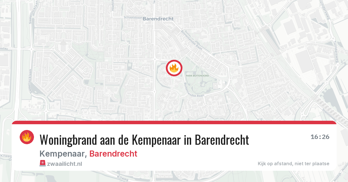 Woningbrand aan de Kempenaar in Barendrecht — 21 mrt 2026
