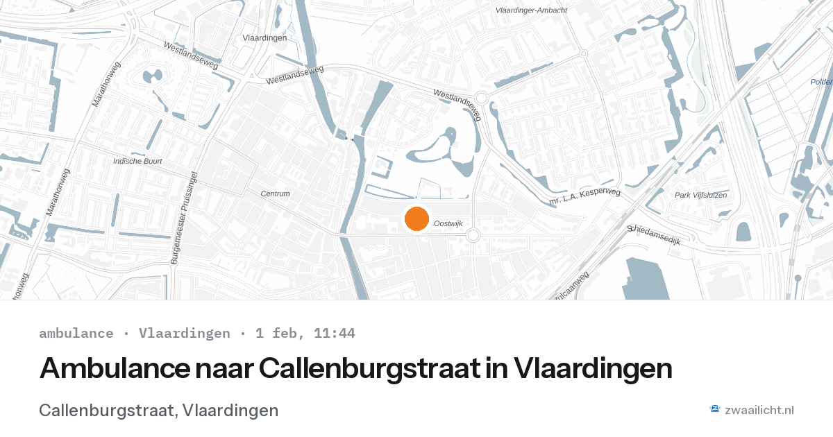 Ambulance naar Callenburgstraat in Vlaardingen — 1 feb 2026