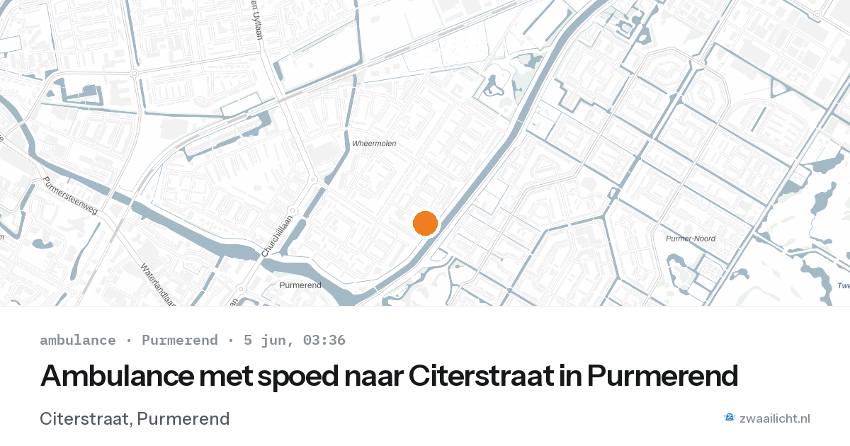 Ambulance met spoed naar Citerstraat in Purmerend — 5 jun 2026