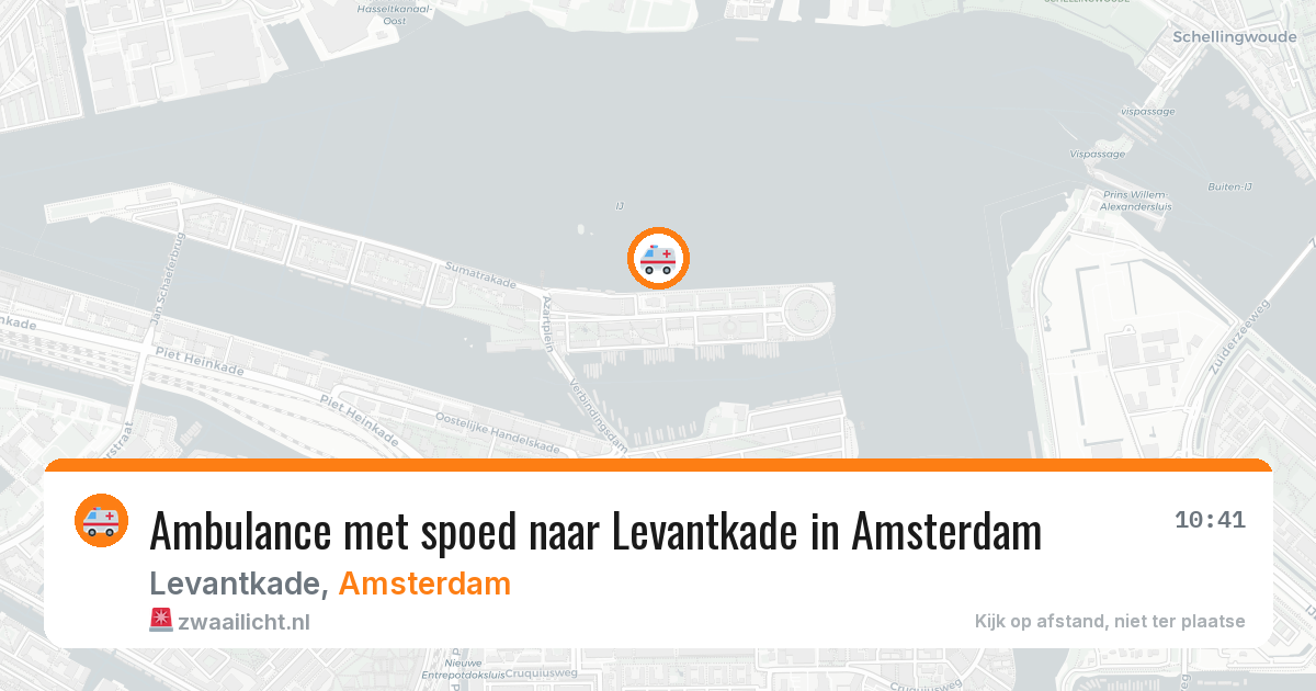 Ambulance met spoed naar Levantkade in Amsterdam — 13 aug 2026