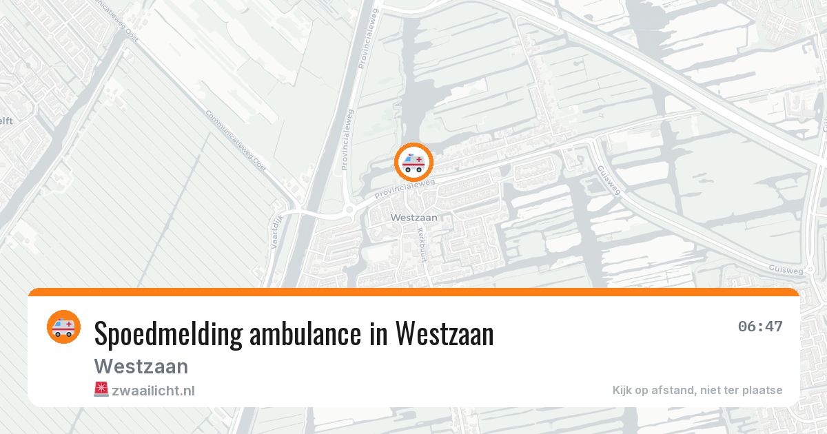 Spoedmelding ambulance in Westzaan — 12 jun 2026